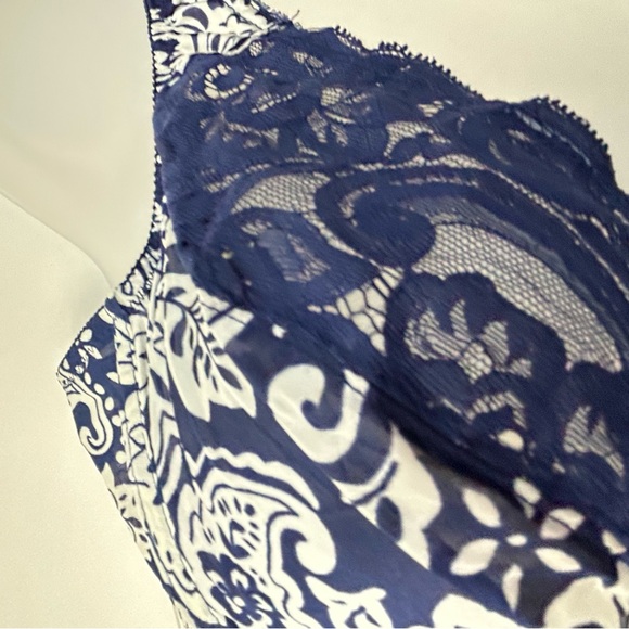 Vanity Fair Dark Blue Lacy Paisley Bandana Unlined Bra 75460 38C NWT - Picture 7 of 14